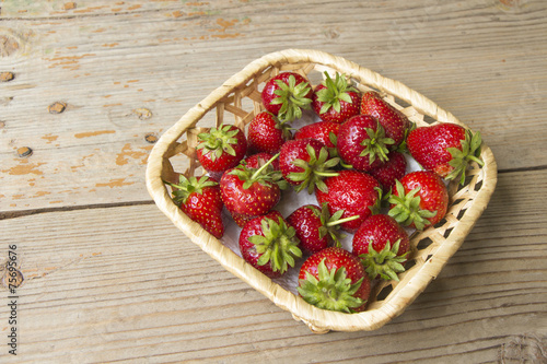 Strawberries in basket photo