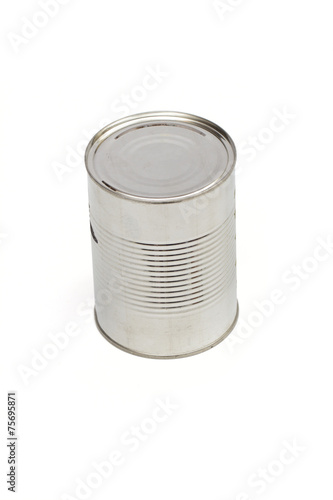 Canned on the white background