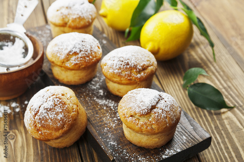 Homemade lemon muffins