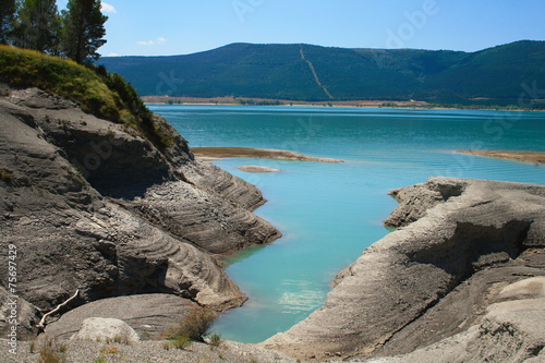 Yesa lake dam near Zaragoza, Navarra province border. photo