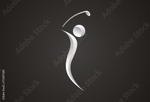 Golfer playing logo vector