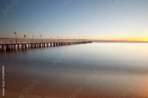 Wallpaper Mural Beautiful colorful Sunrise on the pier at the seaside Torontodigital.ca