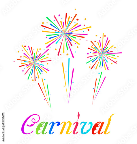 Sketch abstract colorful exploding firework for Carnival party