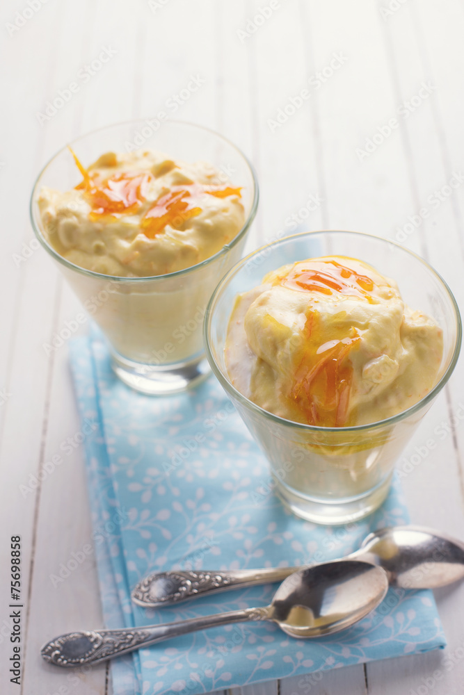 Dessert with oranges Dessert with oranges