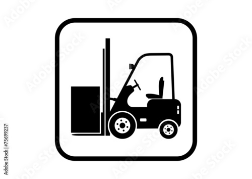 Forklift vector icon on white background © Anthonycz