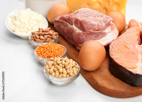 Food high in protein close-up