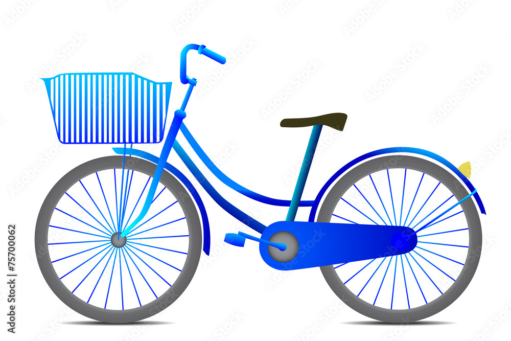 Retro style blue bicycle isolated on white background Retro style blue bicycle isolated on white background
