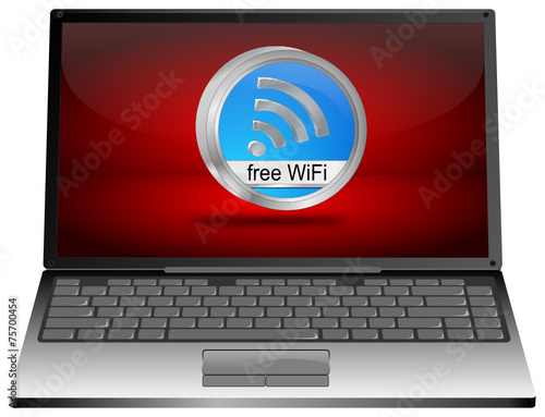 Laptop mit free WiFi Wlan Button