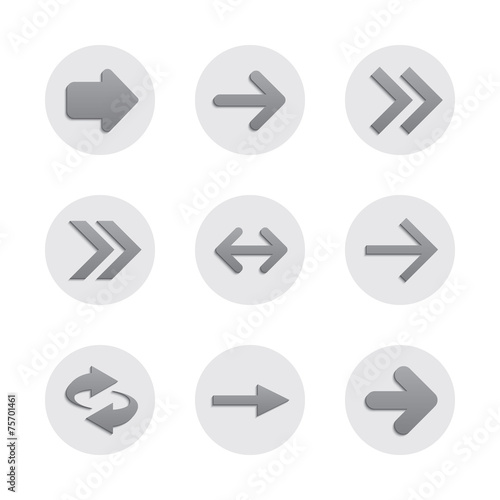Set of Arrow icon. In circle . Vector illustration
