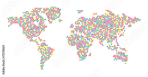 World map dots random color EPS 10