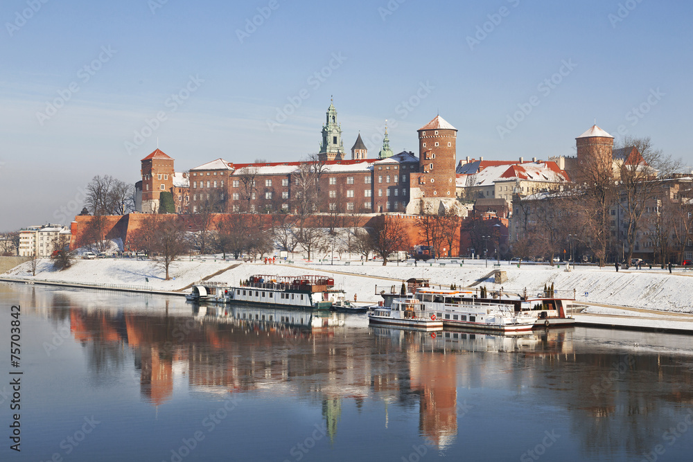 Historic royal Wawel castle in Cracow
