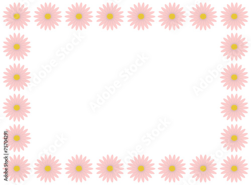 A flower frame made with pastel pink daisies © yumid