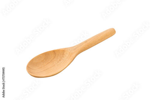 Used wooden spoon isolated
