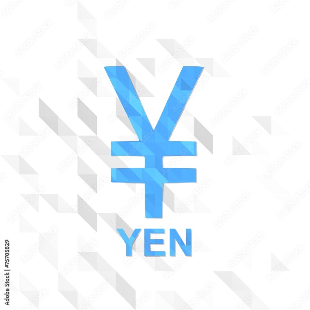 low poly Japan Yen illustration low poly Japan Yen illustration