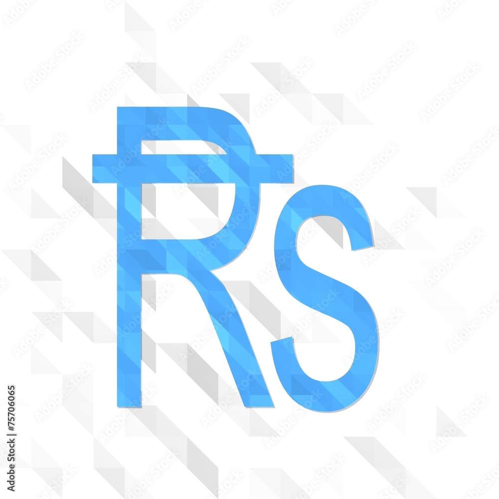 low poly Rupee symbol low poly Rupee symbol