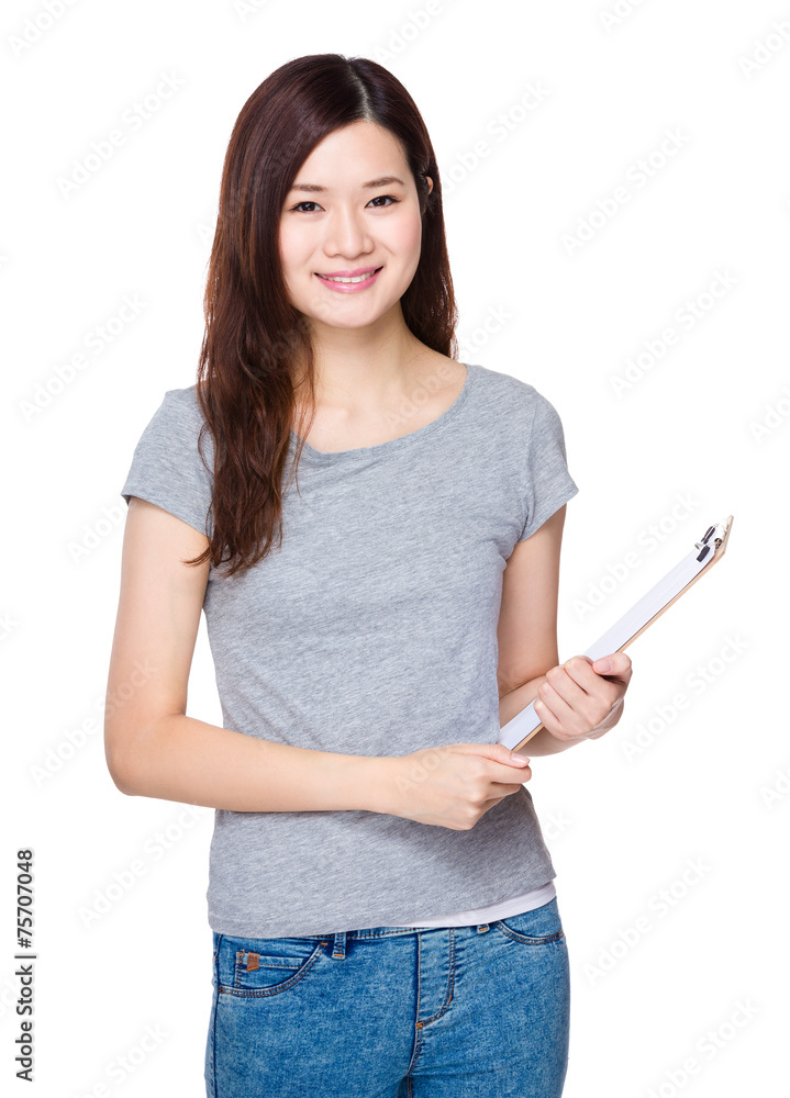 Woman with clipboard Woman with clipboard