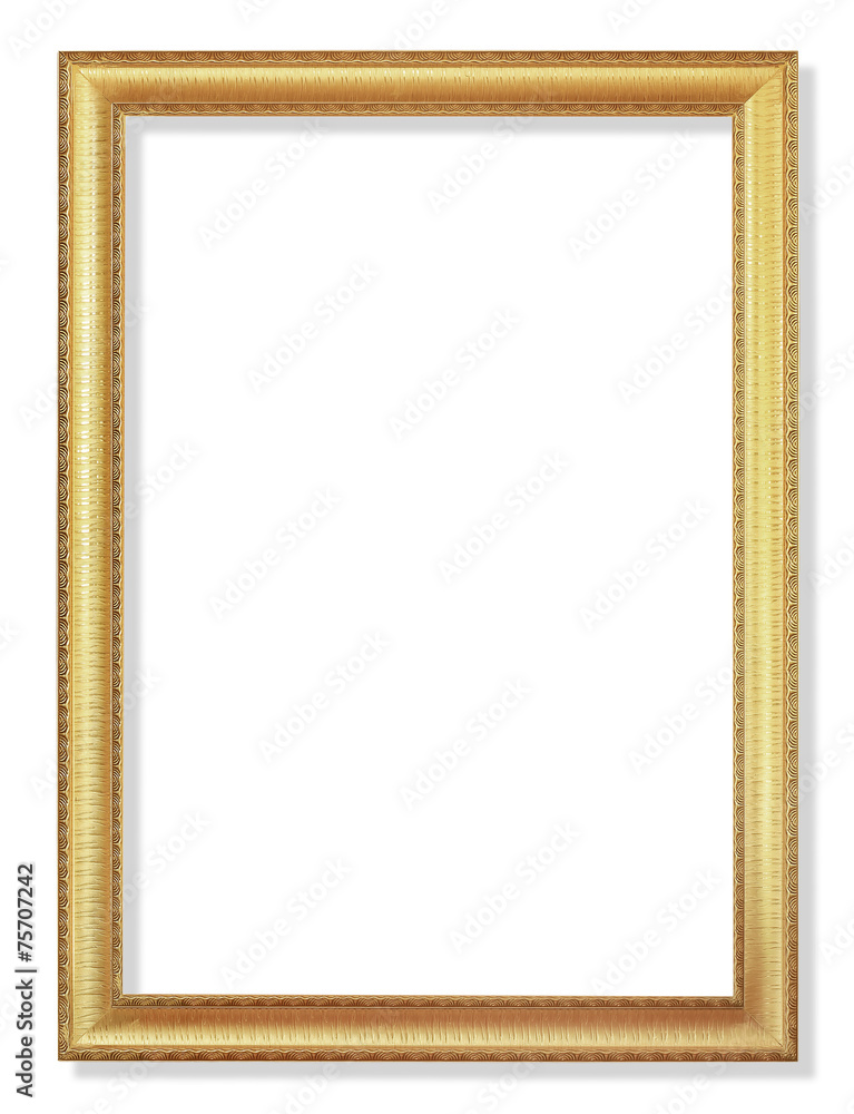 The antique gold frame on the white background The antique gold frame on the white background