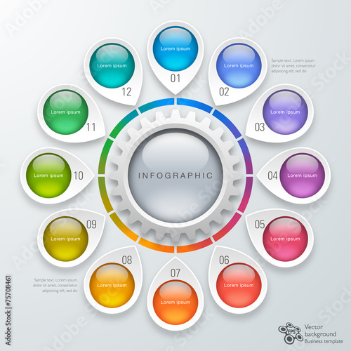 Infographics Vector Background 12-Step Process