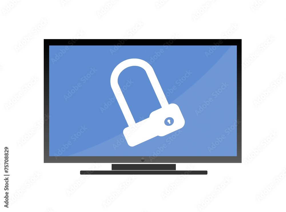 Cadenas à anse dans un écran de télévision Cadenas à anse dans un écran de télévision