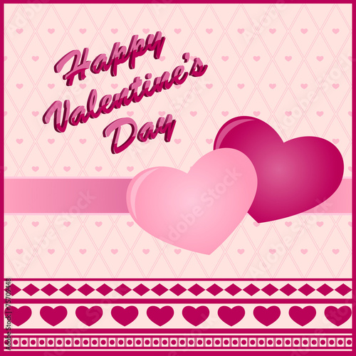 Valentine's Day card with two hearts