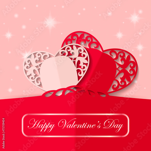 Valentine's Day paper design, vector illustration