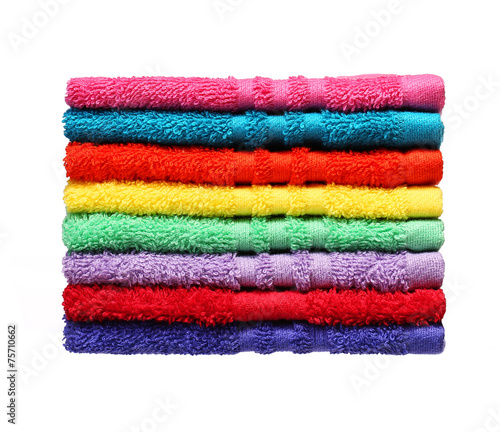 Colorful Bathroom Towels isolated on white background