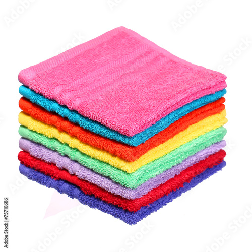 Colorful Bathroom Towels isolated on white background