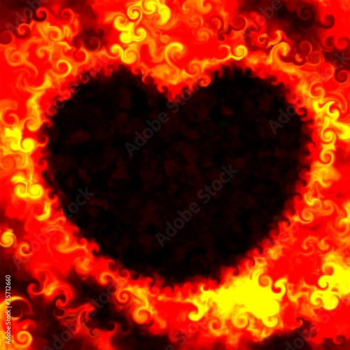 Abstract love grunge valentine day fire colors heart background