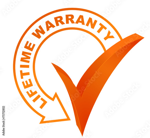 lifetime warranty symbol validated orange photo