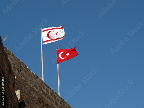 Flaggen Türkei und Türkische Republik Nordzypern