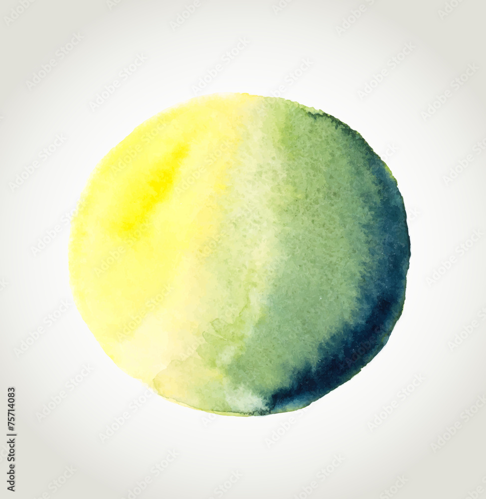 Abstract green round watercolor background Abstract green round watercolor background