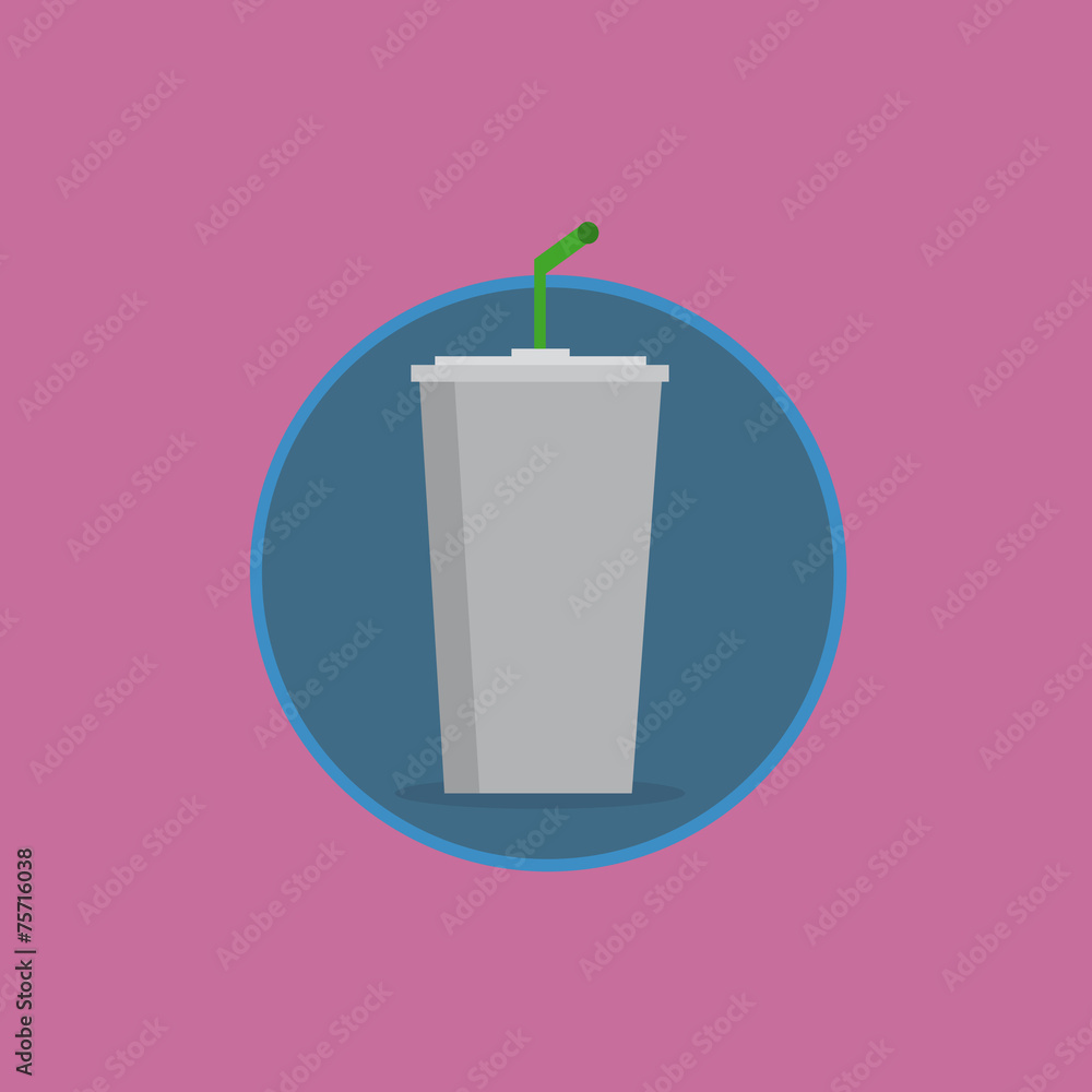 Shake Drink With Green Straw