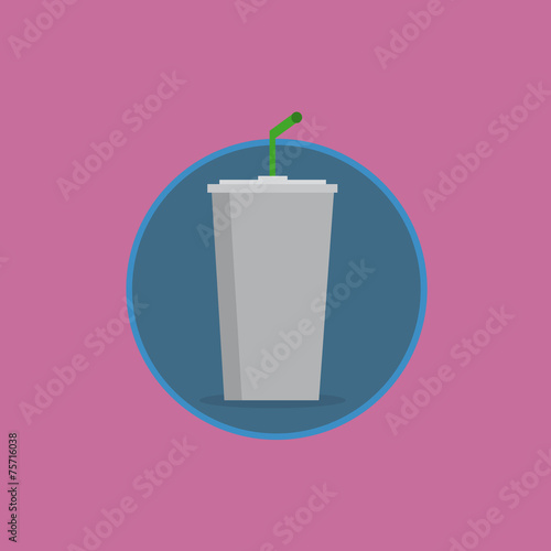 Shake Drink With Green Straw
