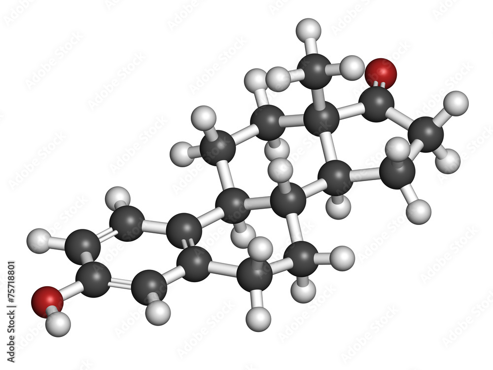 Estrone (oestrone) human estrogen hormone molecule. Estrone (oestrone) human estrogen hormone molecule.