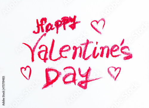 Happy Valentines Day greeting card,isolated on white