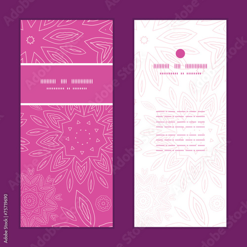 Vector pink abstract flowers texture vertical frame pattern
