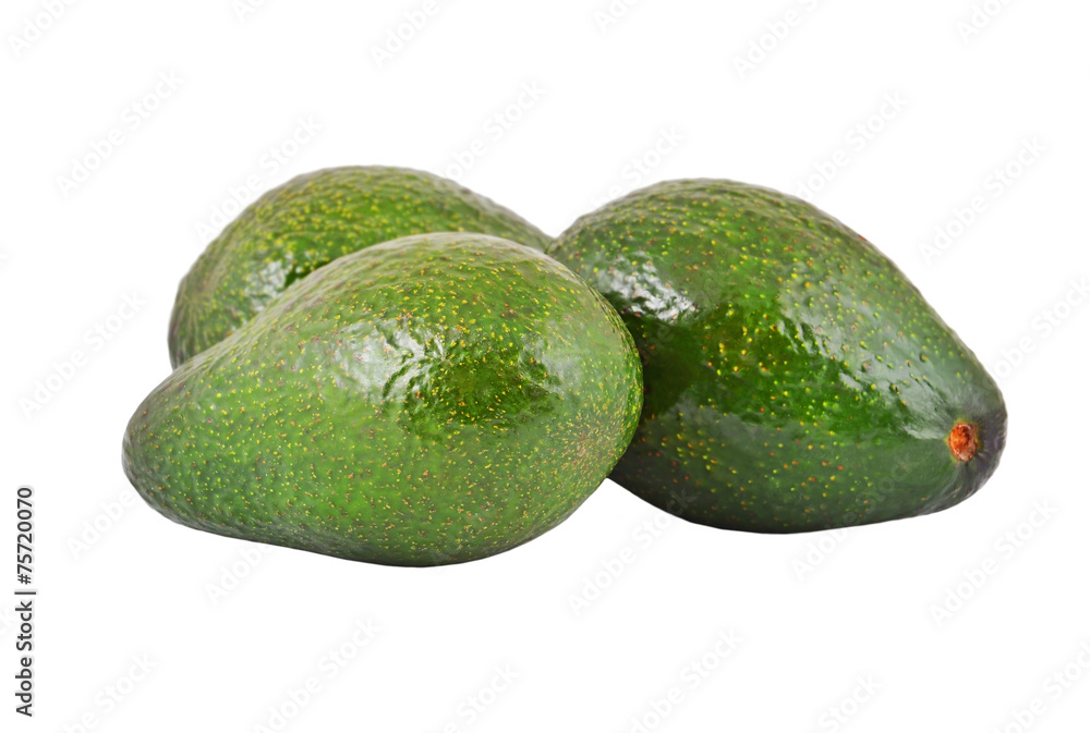 Some avocado fruit, isolated on a white background Some avocado fruit, isolated on a white background
