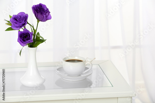 Wallpaper Mural Beautiful bouquet of flowers in vase on window background Torontodigital.ca