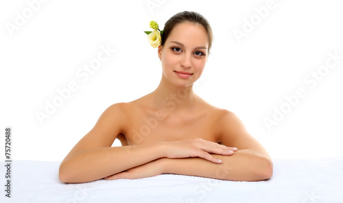 Beautiful young woman isola...