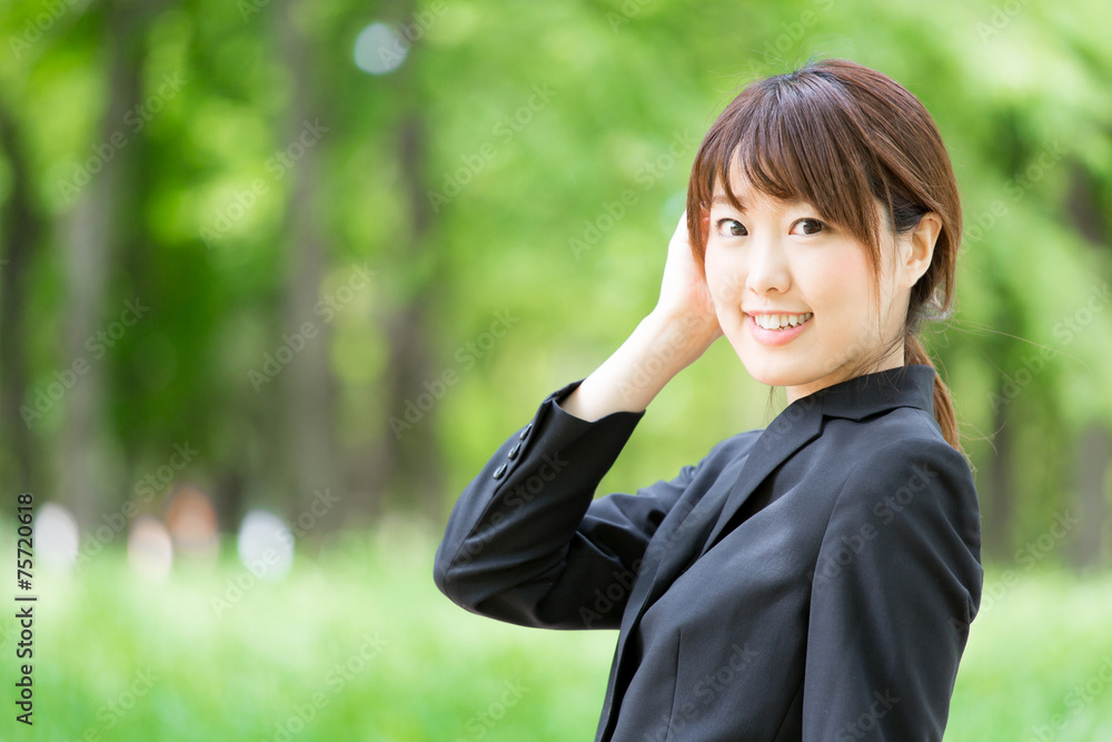 portrait of asian businesswoman in the park portrait of asian businesswoman in the park