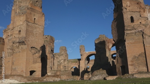 Caracalla baths, ancient Roman ruins in Rome, Italy photo