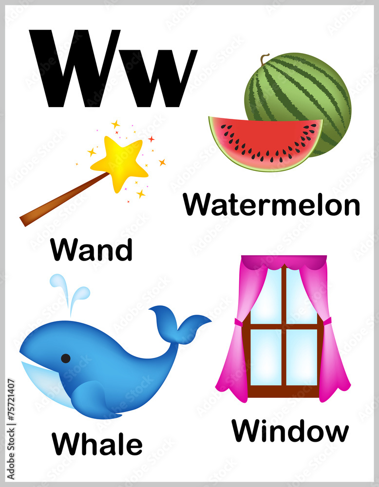 Alphabet letter W pictures Adobe Stock