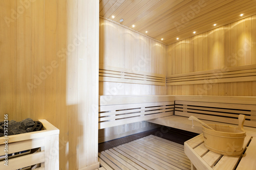 Sauna interior in luxury spa center