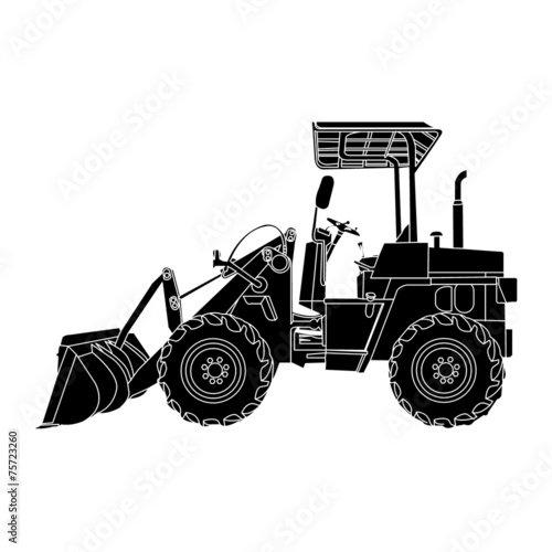 silhouette of wheeled tractor vector
