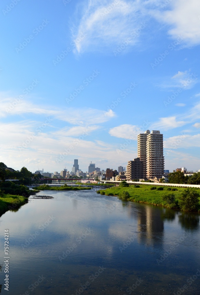 広瀬川と仙台の街