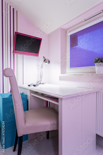 Pink furniture inside room