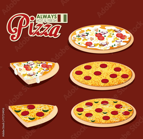 Pizza design, vector illustration.