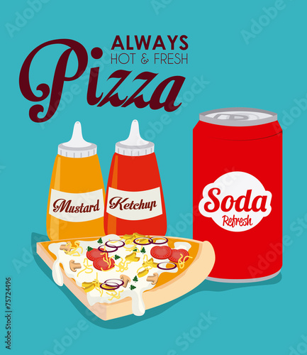 Pizza design, vector illustration.