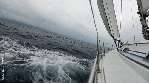 Sailing in the wind through the waves.