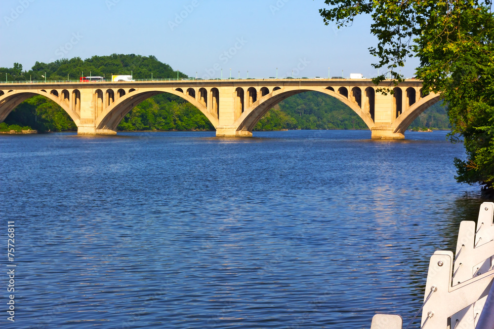 Fototapeta premium View on Key Bridge and Potomac River in Washington DC.